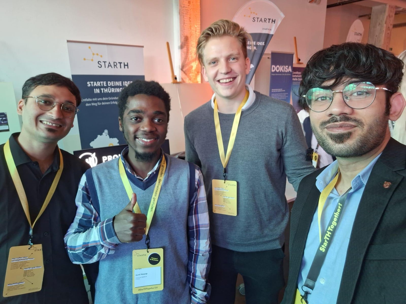 Selfie with fellow founders at a StartH startup event in Thuringia